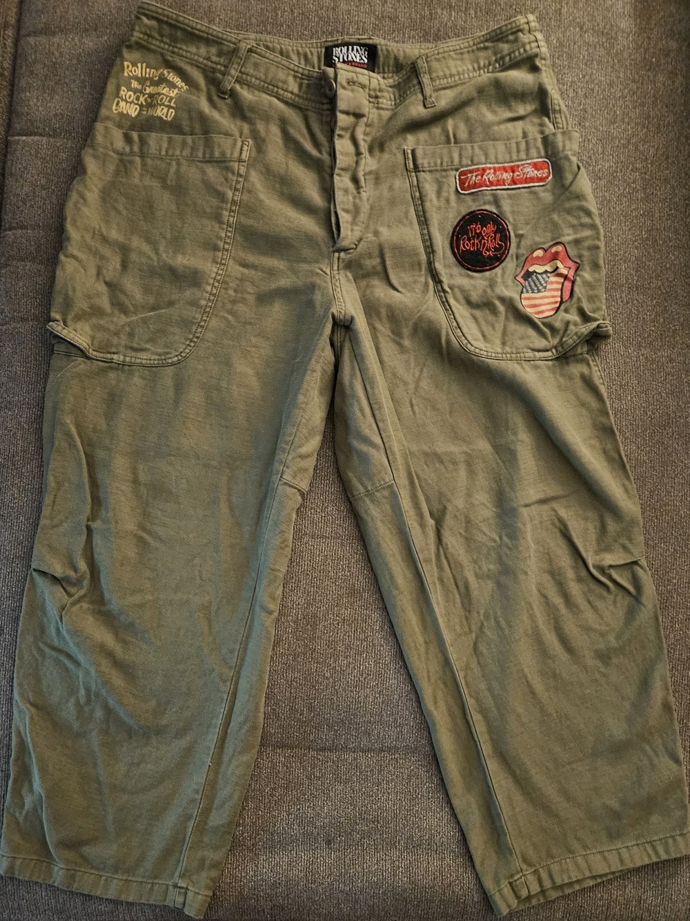 Lucky Brand Womens Rolling Stones Utility Cargo Pants Button Fly 14 Vintage RARE